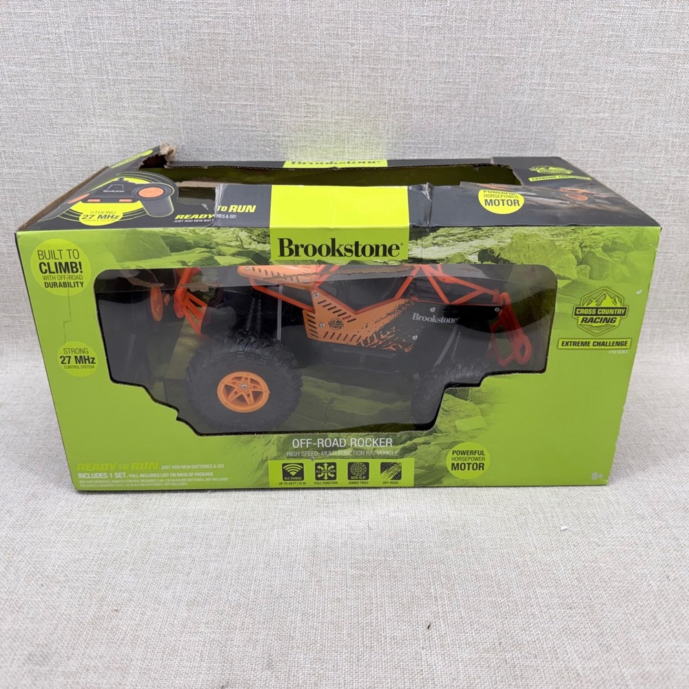 Brookstone Off-Road Rocker RC Vehicle 1:16 Scale Orange Cross Country Racing NIB